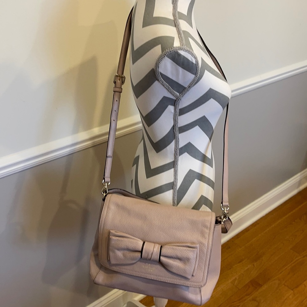 Kate Spade Taupe/ Mauve Bow Crossbody